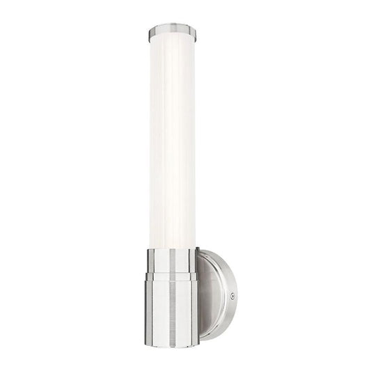 Z-Lite Warwick 17" 1-Light LED-Integrated Brushed Nickel Steel White Opal Glass Shade Wall Sconce
