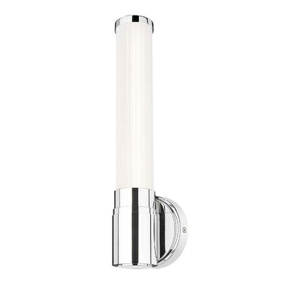 Z-Lite Warwick 17" 1-Light LED-Integrated Chrome Steel White Opal Glass Shade Wall Sconce