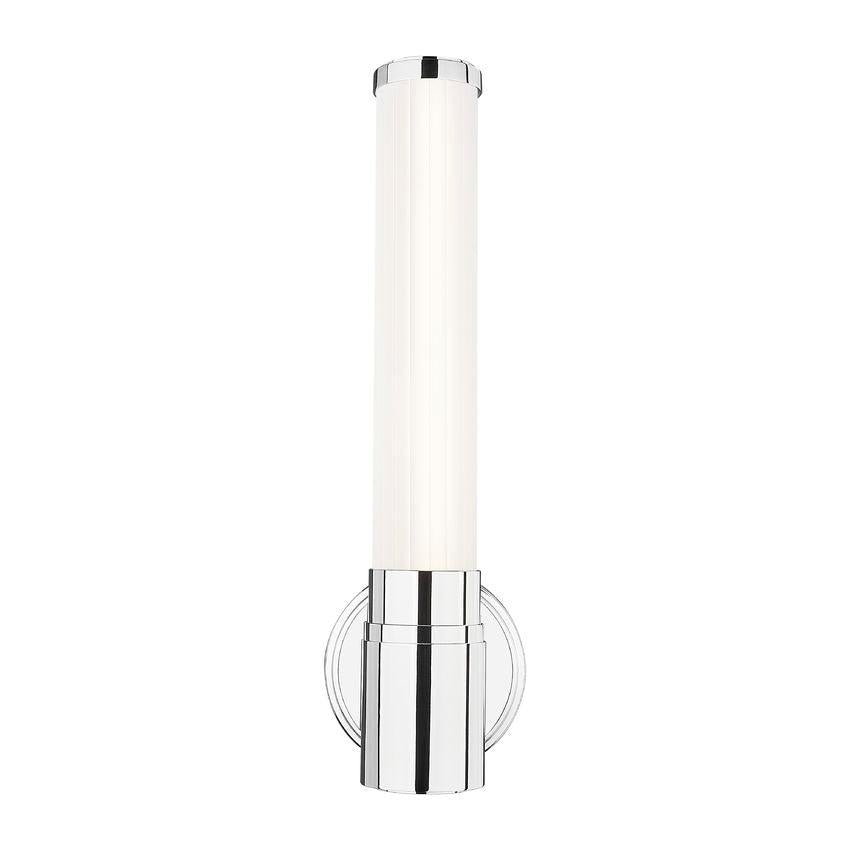 Z-Lite Warwick 17" 1-Light LED-Integrated Chrome Steel White Opal Glass Shade Wall Sconce