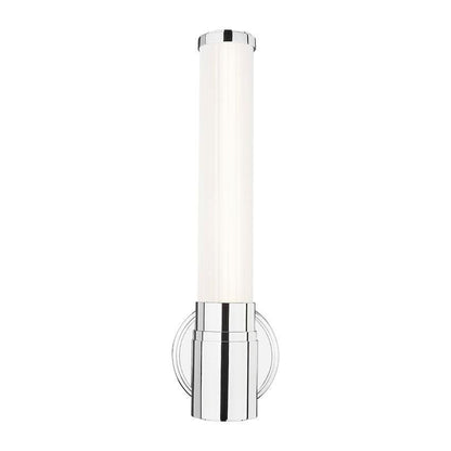 Z-Lite Warwick 17" 1-Light LED-Integrated Chrome Steel White Opal Glass Shade Wall Sconce