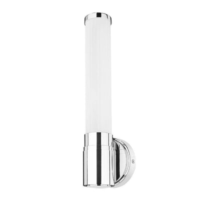 Z-Lite Warwick 17" 1-Light LED-Integrated Chrome Steel White Opal Glass Shade Wall Sconce