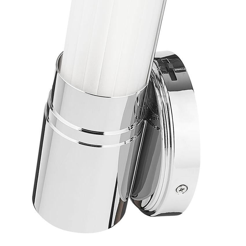Z-Lite Warwick 17" 1-Light LED-Integrated Chrome Steel White Opal Glass Shade Wall Sconce