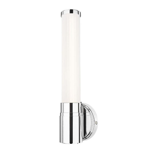 Z-Lite Warwick 17" 1-Light LED-Integrated Chrome Steel White Opal Glass Shade Wall Sconce