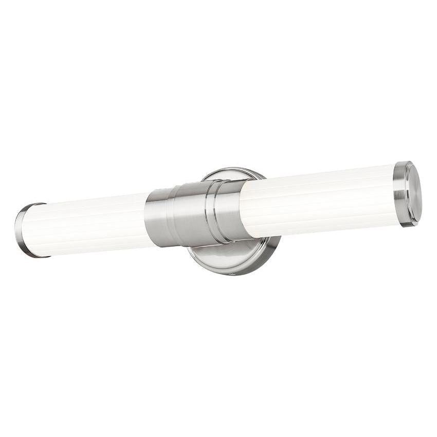 Z-Lite Warwick 19" 1-Light LED-Integrated Brushed Nickel Steel White Opal Glass Shade Vanity Lighting