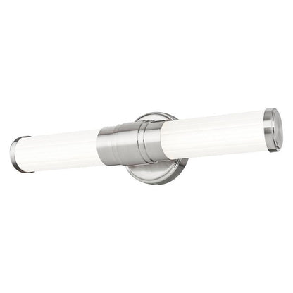 Z-Lite Warwick 19" 1-Light LED-Integrated Brushed Nickel Steel White Opal Glass Shade Vanity Lighting