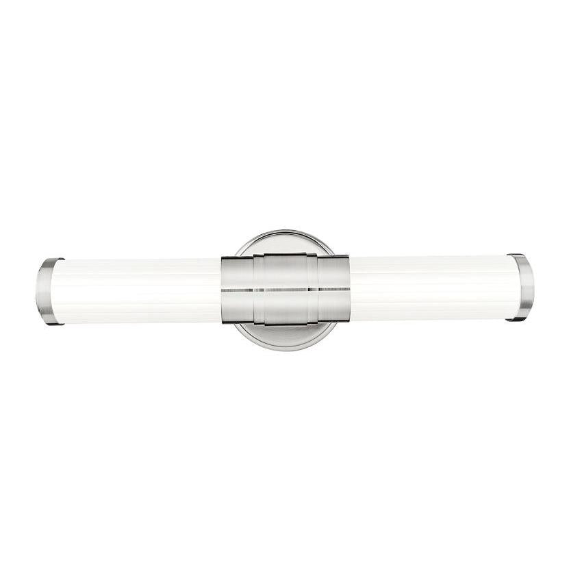 Z-Lite Warwick 19" 1-Light LED-Integrated Brushed Nickel Steel White Opal Glass Shade Vanity Lighting