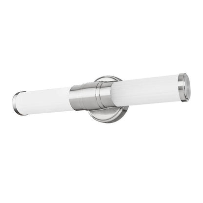 Z-Lite Warwick 19" 1-Light LED-Integrated Brushed Nickel Steel White Opal Glass Shade Vanity Lighting