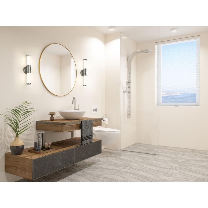 Z-Lite Warwick 19" 1-Light LED-Integrated Brushed Nickel Steel White Opal Glass Shade Vanity Lighting