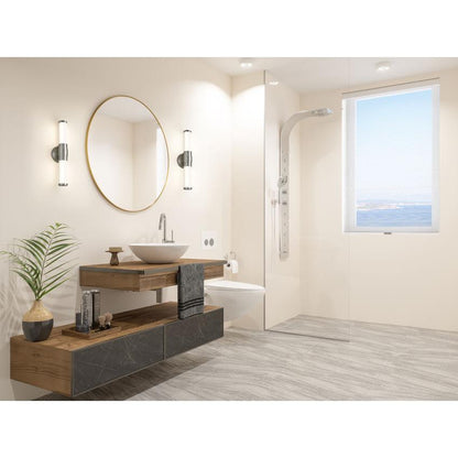 Z-Lite Warwick 19" 1-Light LED-Integrated Brushed Nickel Steel White Opal Glass Shade Vanity Lighting