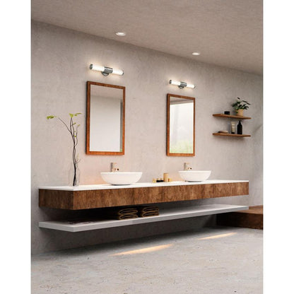 Z-Lite Warwick 19" 1-Light LED-Integrated Brushed Nickel Steel White Opal Glass Shade Vanity Lighting
