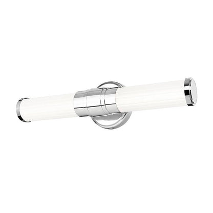 Z-Lite Warwick 19" 1-Light LED-Integrated Chrome Steel White Opal Glass Shade Vanity Lighting