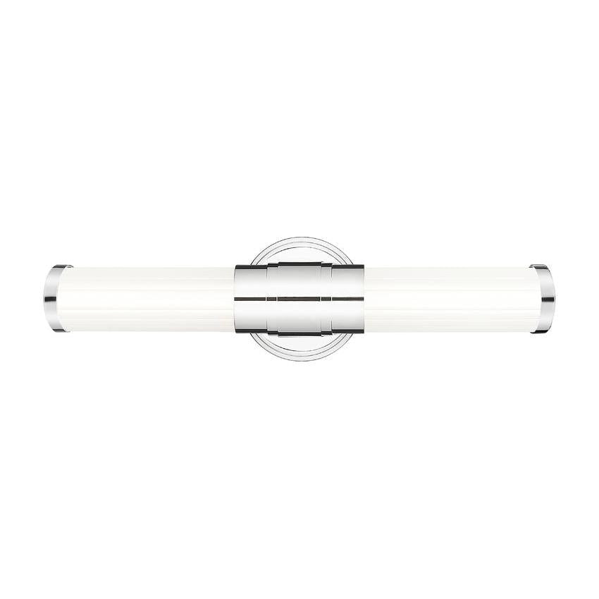 Z-Lite Warwick 19" 1-Light LED-Integrated Chrome Steel White Opal Glass Shade Vanity Lighting