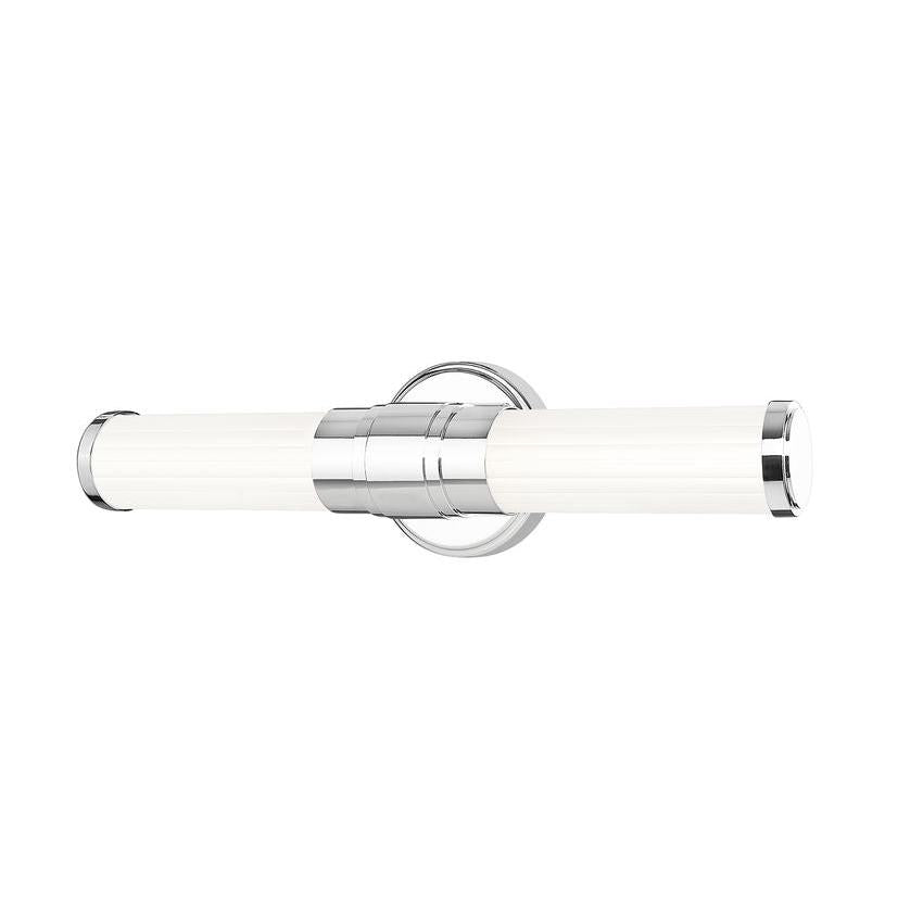 Z-Lite Warwick 19" 1-Light LED-Integrated Chrome Steel White Opal Glass Shade Vanity Lighting