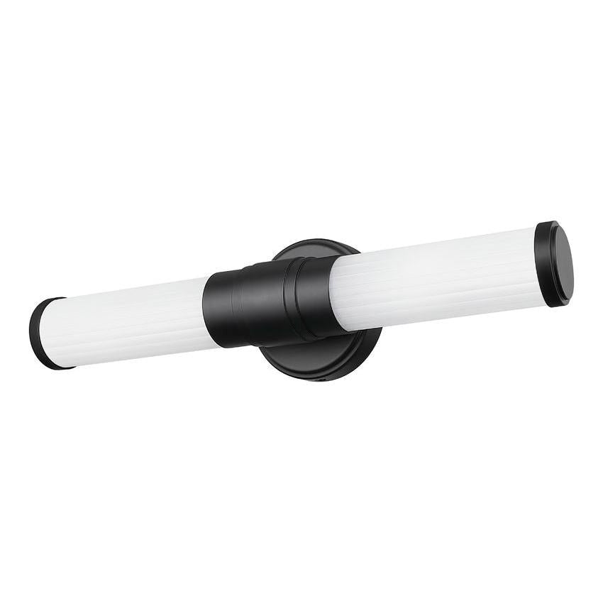 Z-Lite Warwick 19" 1-Light LED-Integrated Matte Black Steel White Opal Glass Shade Vanity Lighting