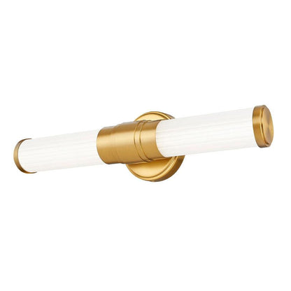 Z-Lite Warwick 19" 1-Light LED-Integrated Modern Gold Steel White Opal Glass Shade Vanity Lighting