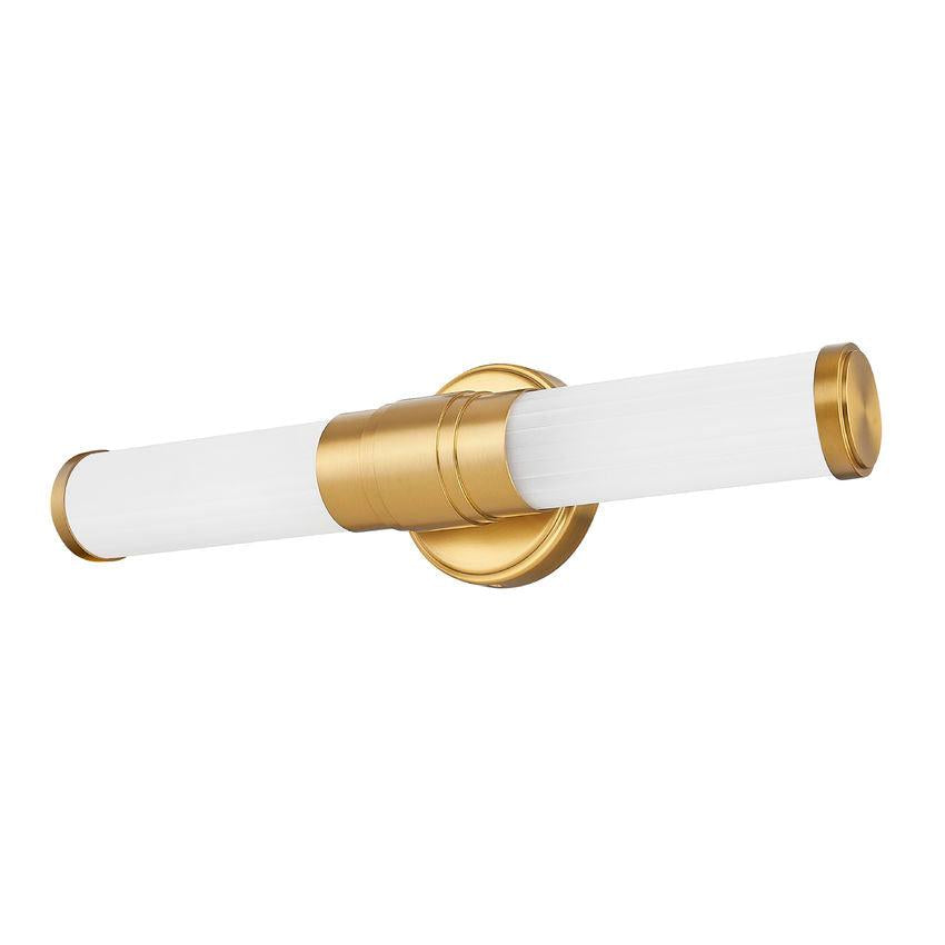Z-Lite Warwick 19" 1-Light LED-Integrated Modern Gold Steel White Opal Glass Shade Vanity Lighting