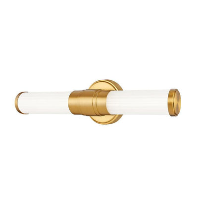 Z-Lite Warwick 19" 1-Light LED-Integrated Modern Gold Steel White Opal Glass Shade Vanity Lighting