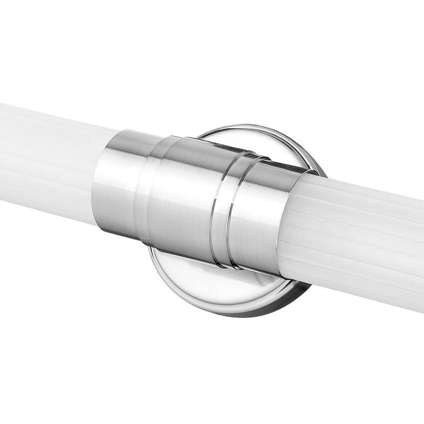 Z-Lite Warwick 25" 1-Light LED-Integrated Brushed Nickel Steel White Opal Glass Shade Vanity Lighting