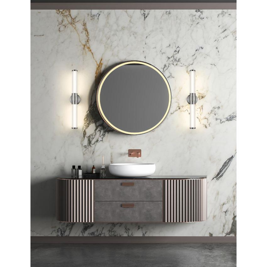 Z-Lite Warwick 25" 1-Light LED-Integrated Brushed Nickel Steel White Opal Glass Shade Vanity Lighting