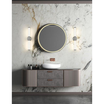 Z-Lite Warwick 25" 1-Light LED-Integrated Brushed Nickel Steel White Opal Glass Shade Vanity Lighting