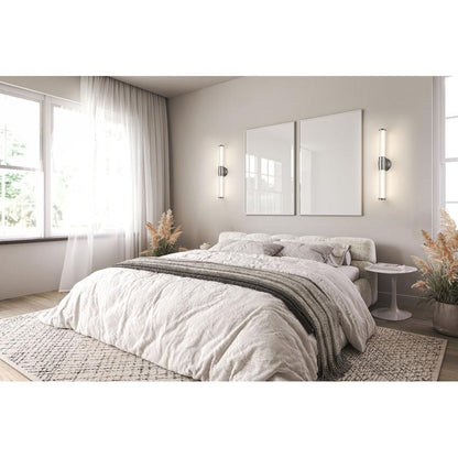 Z-Lite Warwick 25" 1-Light LED-Integrated Brushed Nickel Steel White Opal Glass Shade Vanity Lighting