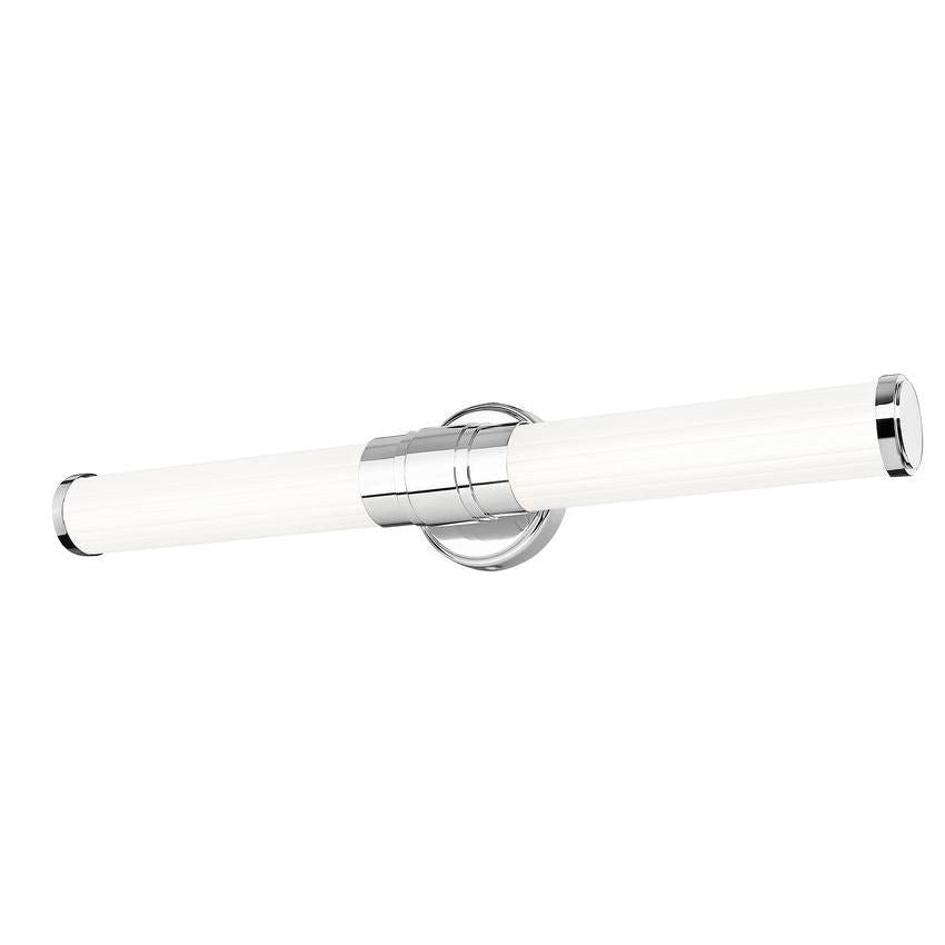 Z-Lite Warwick 25" 1-Light LED-Integrated Chrome Steel White Opal Glass Shade Vanity Lighting