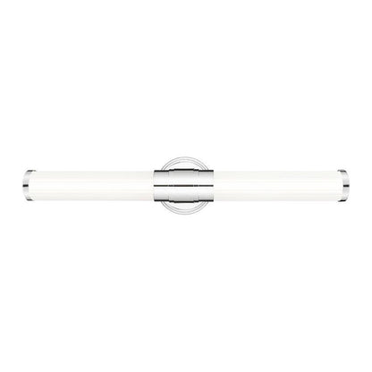 Z-Lite Warwick 25" 1-Light LED-Integrated Chrome Steel White Opal Glass Shade Vanity Lighting