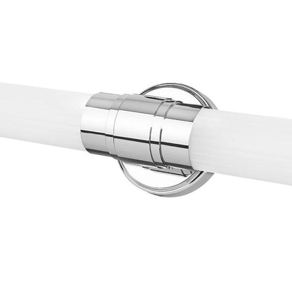 Z-Lite Warwick 25" 1-Light LED-Integrated Chrome Steel White Opal Glass Shade Vanity Lighting