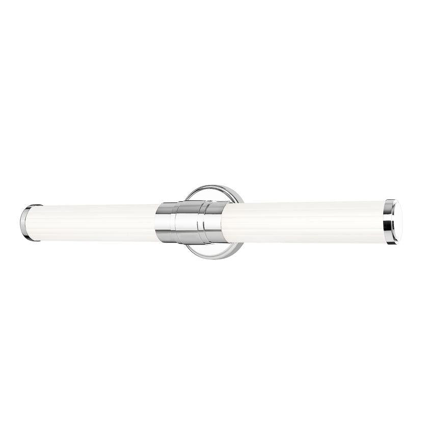 Z-Lite Warwick 25" 1-Light LED-Integrated Chrome Steel White Opal Glass Shade Vanity Lighting