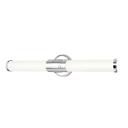Z-Lite Warwick 25" 1-Light LED-Integrated Chrome Steel White Opal Glass Shade Vanity Lighting