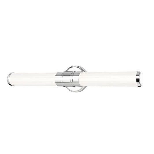 Z-Lite Warwick 25" 1-Light LED-Integrated Chrome Steel White Opal Glass Shade Vanity Lighting