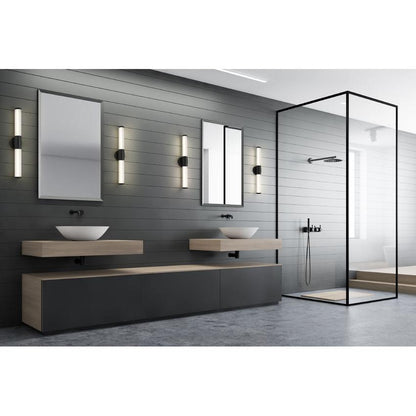 Z-Lite Warwick 25" 1-Light LED-Integrated Matte Black Steel White Opal Glass Shade Vanity Lighting