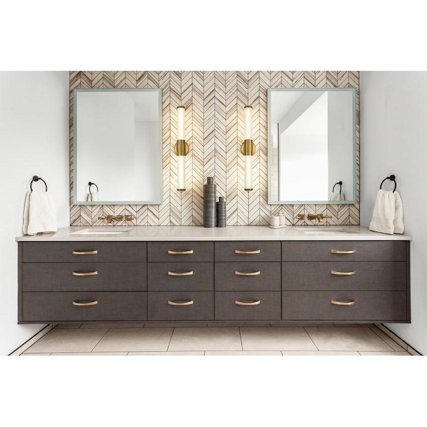 Z-Lite Warwick 25" 1-Light LED-Integrated Modern Gold Steel White Opal Glass Shade Vanity Lighting