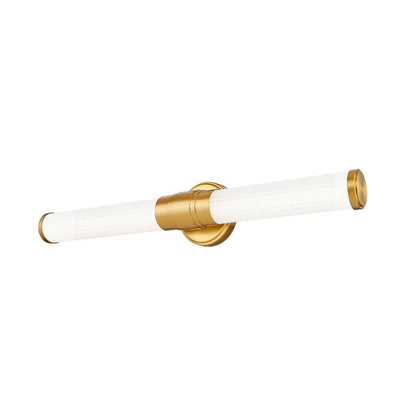 Z-Lite Warwick 25" 1-Light LED-Integrated Modern Gold Steel White Opal Glass Shade Vanity Lighting