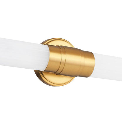 Z-Lite Warwick 25" 1-Light LED-Integrated Modern Gold Steel White Opal Glass Shade Vanity Lighting