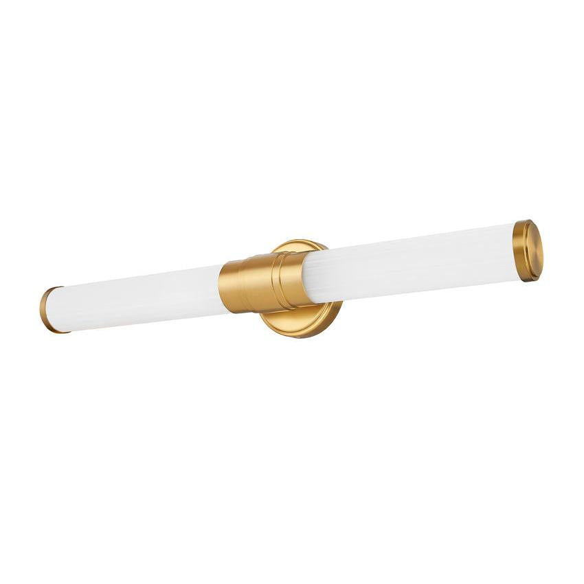 Z-Lite Warwick 25" 1-Light LED-Integrated Modern Gold Steel White Opal Glass Shade Vanity Lighting