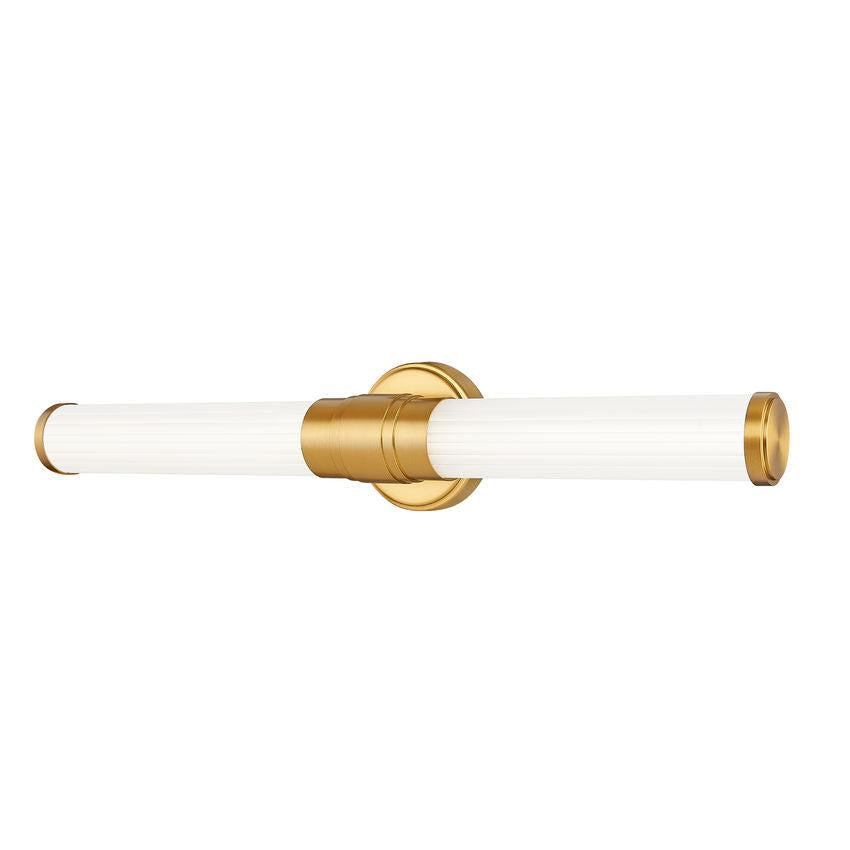 Z-Lite Warwick 25" 1-Light LED-Integrated Modern Gold Steel White Opal Glass Shade Vanity Lighting