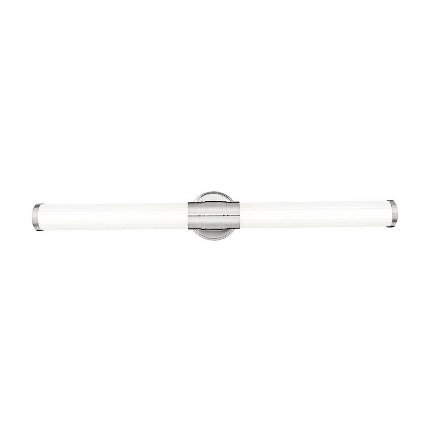 Z-Lite Warwick 33" 1-Light LED-Integrated Brushed Nickel Steel White Opal Glass Shade Vanity Lighting