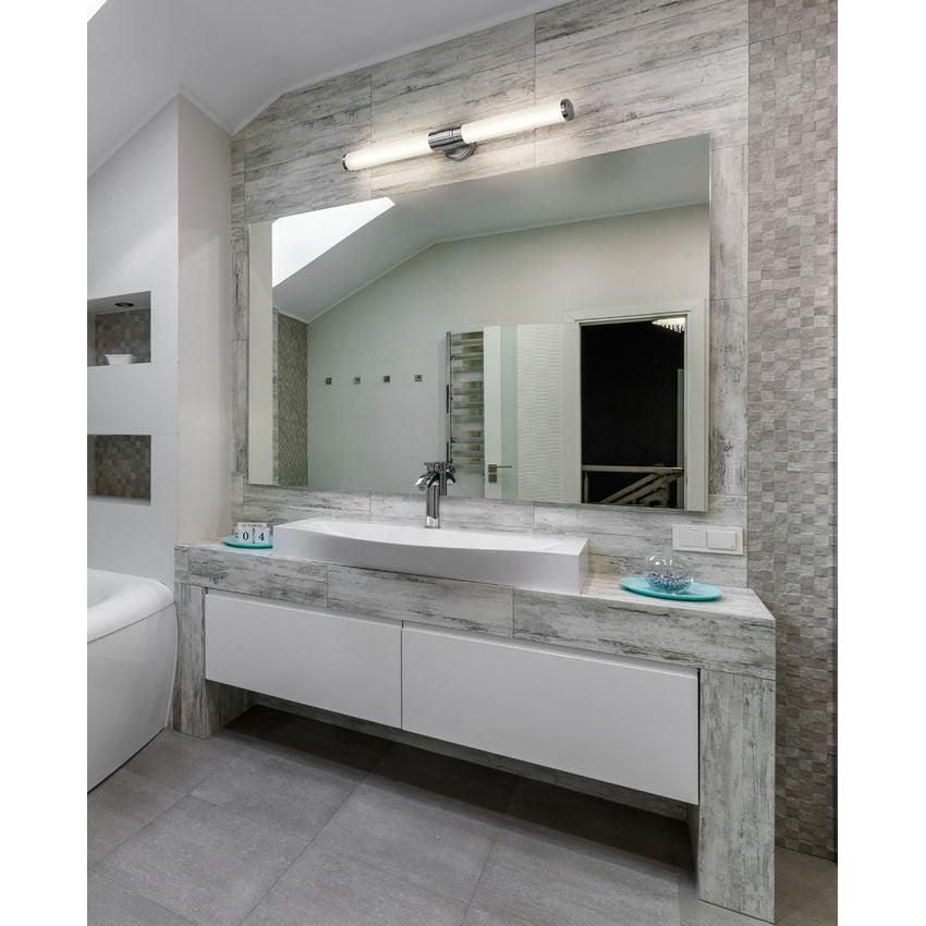 Z-Lite Warwick 33" 1-Light LED-Integrated Brushed Nickel Steel White Opal Glass Shade Vanity Lighting