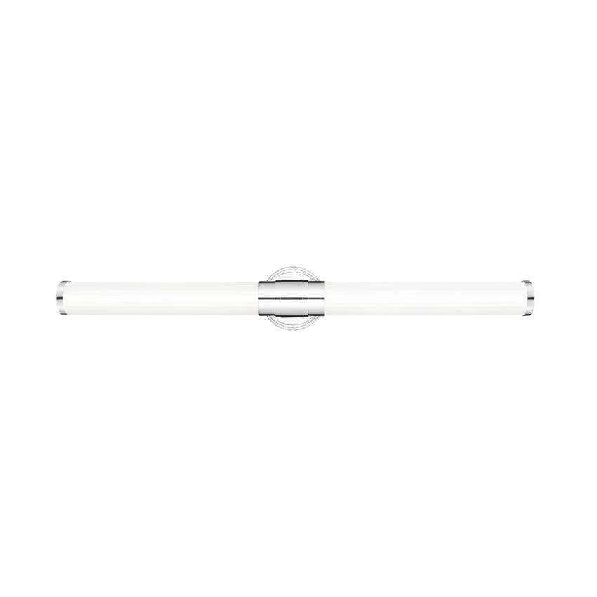 Z-Lite Warwick 33" 1-Light LED-Integrated Chrome Steel White Opal Glass Shade Vanity Lighting