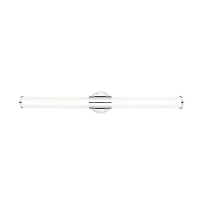 Z-Lite Warwick 33" 1-Light LED-Integrated Chrome Steel White Opal Glass Shade Vanity Lighting