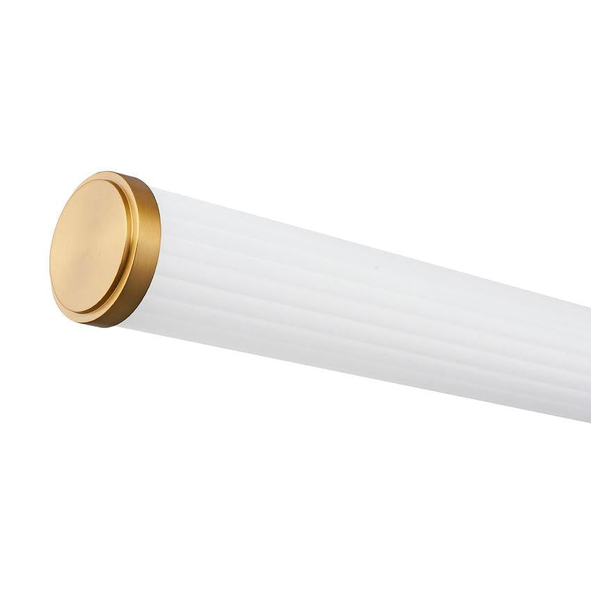 Z-Lite Warwick 33" 1-Light LED-Integrated Modern Gold Steel White Opal Glass Shade Vanity Lighting