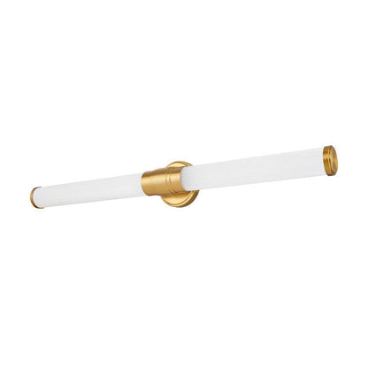 Z-Lite Warwick 33" 1-Light LED-Integrated Modern Gold Steel White Opal Glass Shade Vanity Lighting