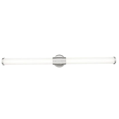 Z-Lite Warwick 40" 1-Light LED-Integrated Brushed Nickel Steel White Opal Glass Shade Vanity Lighting