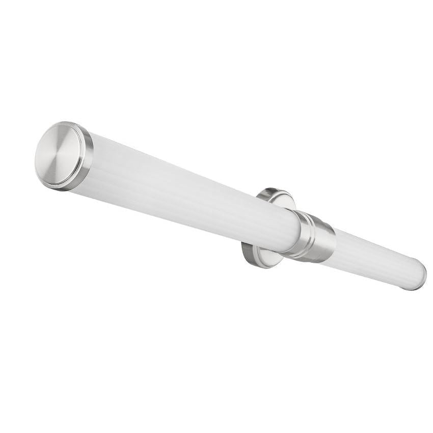 Z-Lite Warwick 40" 1-Light LED-Integrated Brushed Nickel Steel White Opal Glass Shade Vanity Lighting