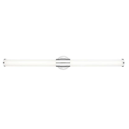 Z-Lite Warwick 40" 1-Light LED-Integrated Chrome Steel White Opal Glass Shade Vanity Lighting