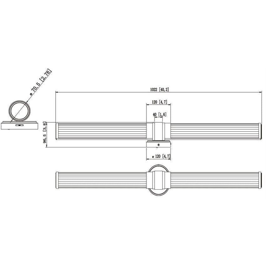 Z-Lite Warwick 40" 1-Light LED-Integrated Chrome Steel White Opal Glass Shade Vanity Lighting
