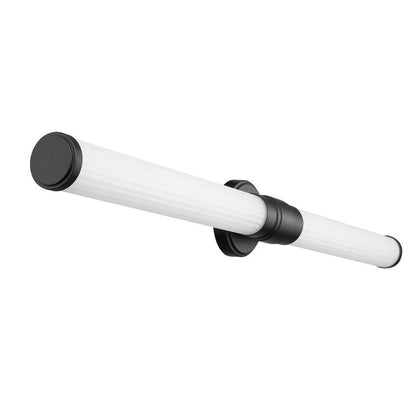 Z-Lite Warwick 40" 1-Light LED-Integrated Matte Black Steel White Opal Glass Shade Vanity Lighting