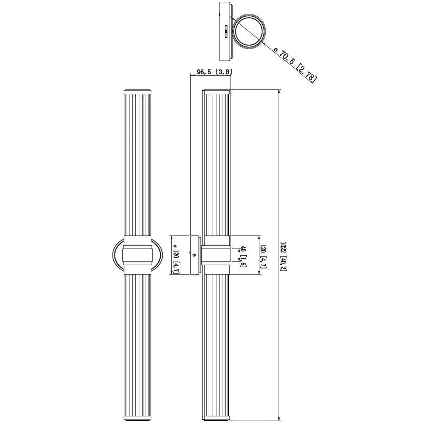 Z-Lite Warwick 40" 1-Light LED-Integrated Matte Black Steel White Opal Glass Shade Vanity Lighting