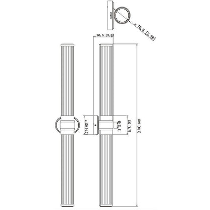 Z-Lite Warwick 40" 1-Light LED-Integrated Matte Black Steel White Opal Glass Shade Vanity Lighting